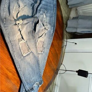 Distressed Blue Jeans